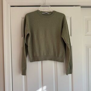 Zara Women’s Green Long Sleeve Wool Blend Crew Neck Sweater Medium